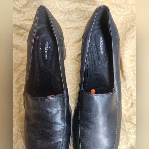 Y2K 90s Croft & Barrow Chantal Black Leather Block Heel Loafers size 6.5M Pumps - Picture 7 of 16